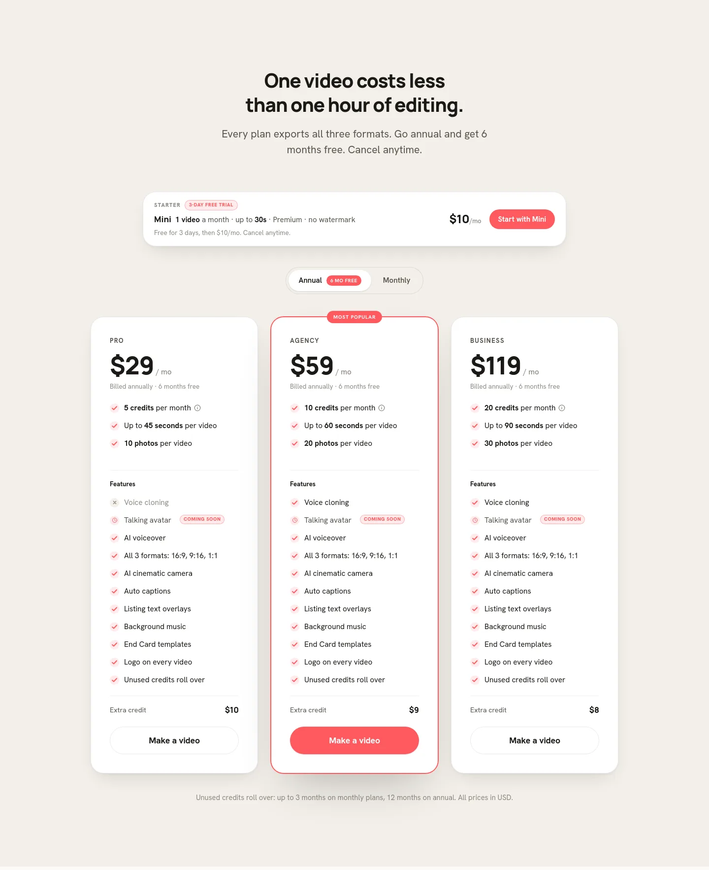 propfade.com — a real Pricing section