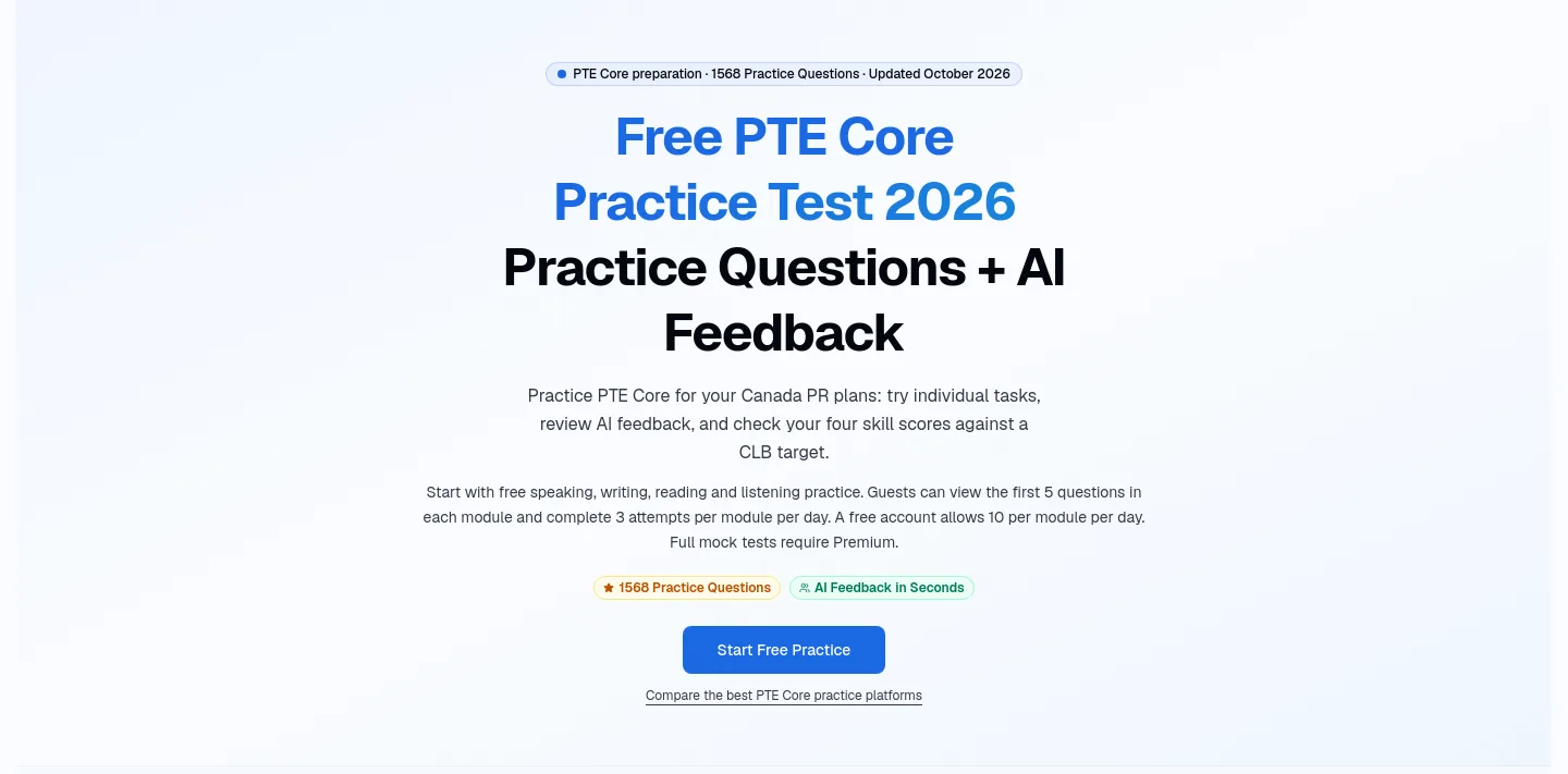 ptecorepractice.com Hero section