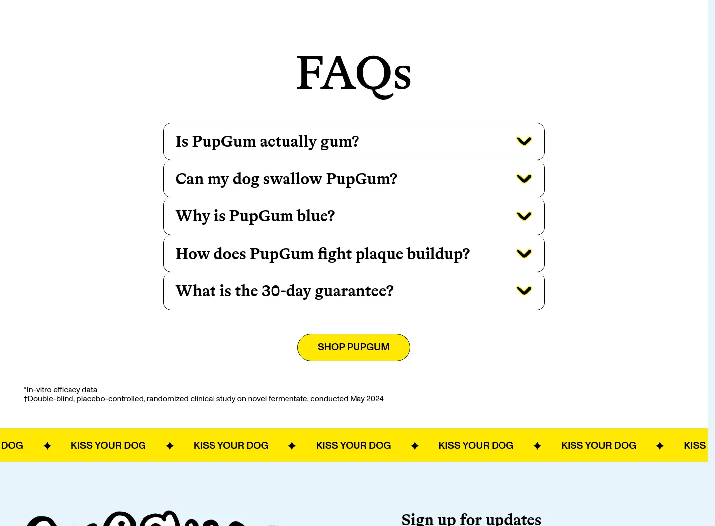 pupgum.com FAQ section