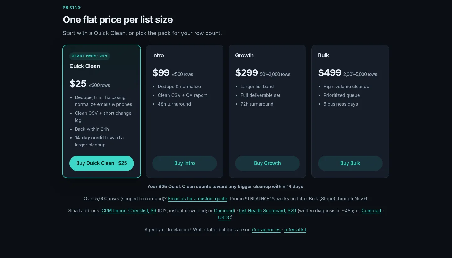 pureservices.store — a real Pricing section