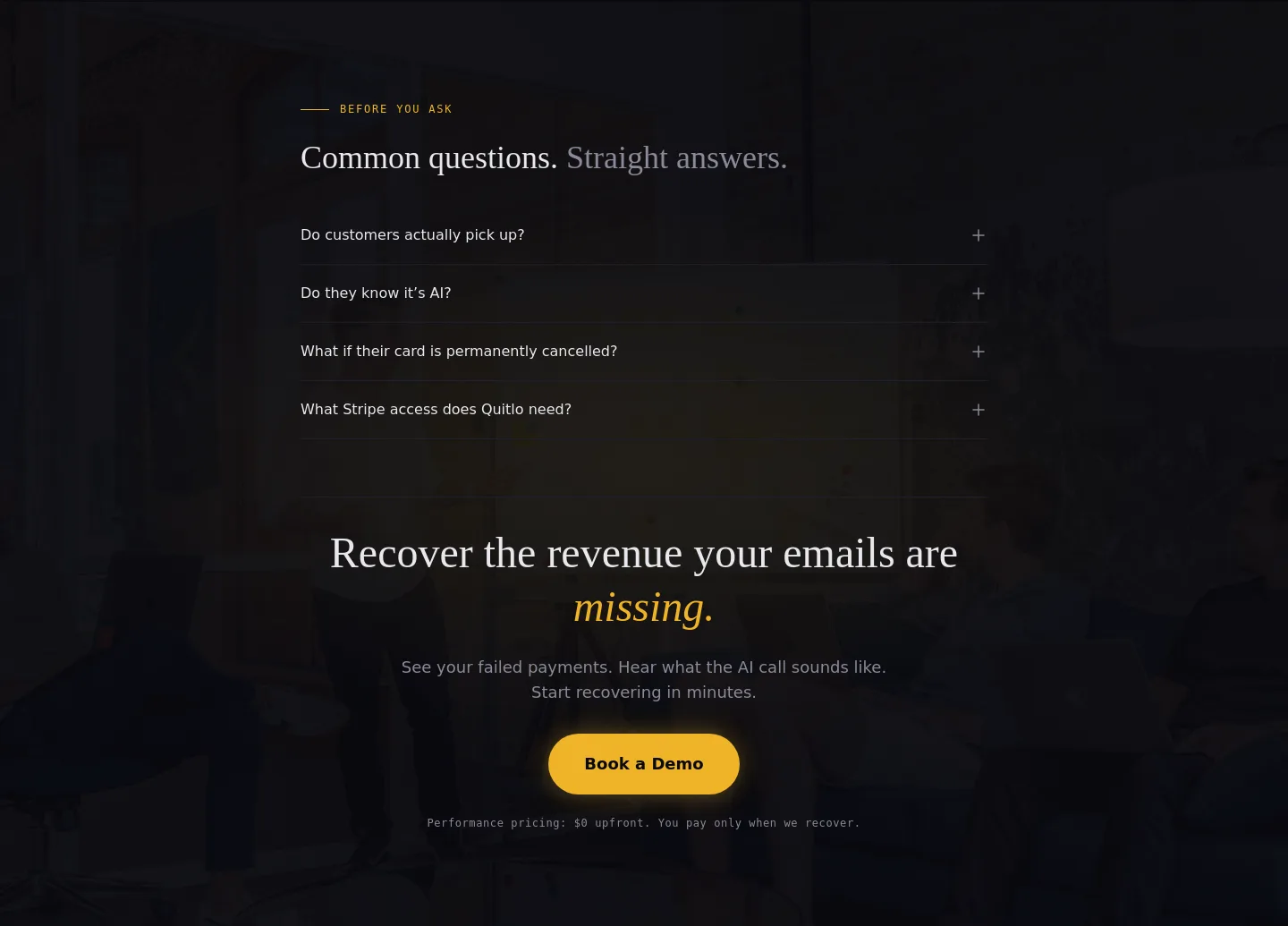 quitlo.com — a real FAQ section