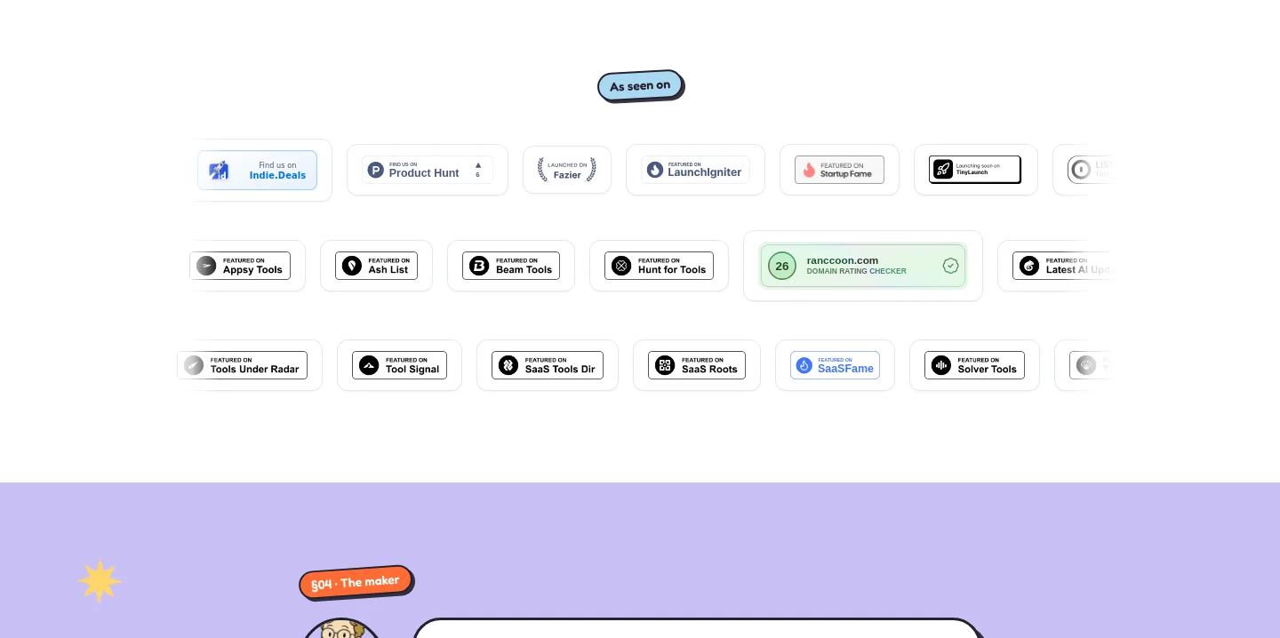 ranccoon.com — a real Logo Wall section