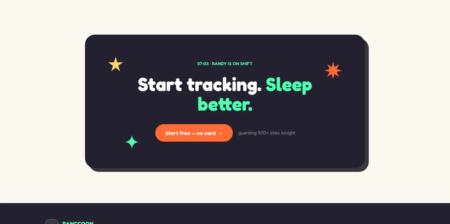 ranccoon.com — a real CTA section