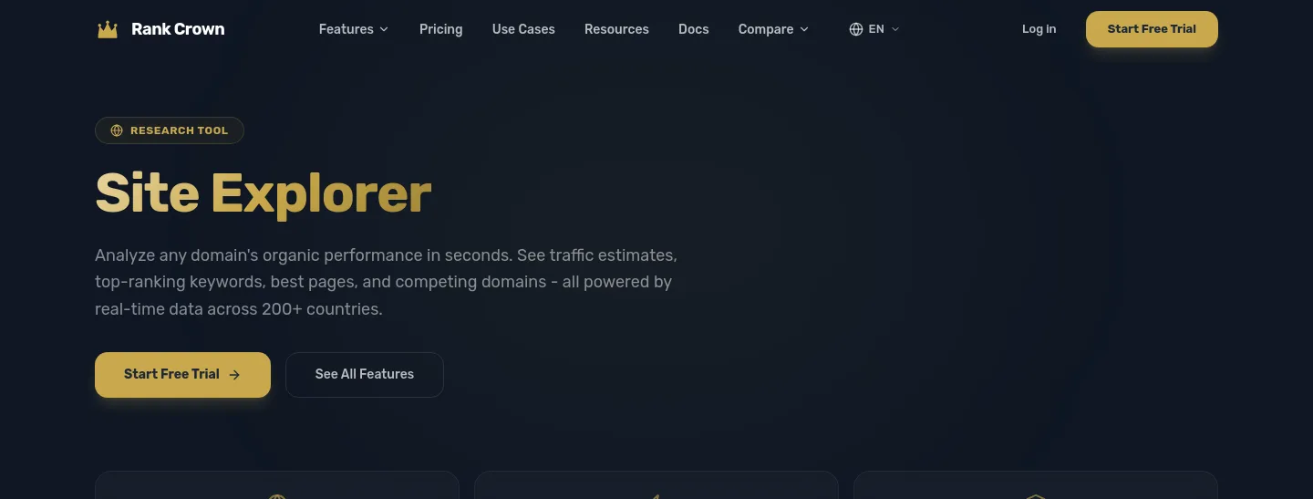 rankcrown.com Hero section