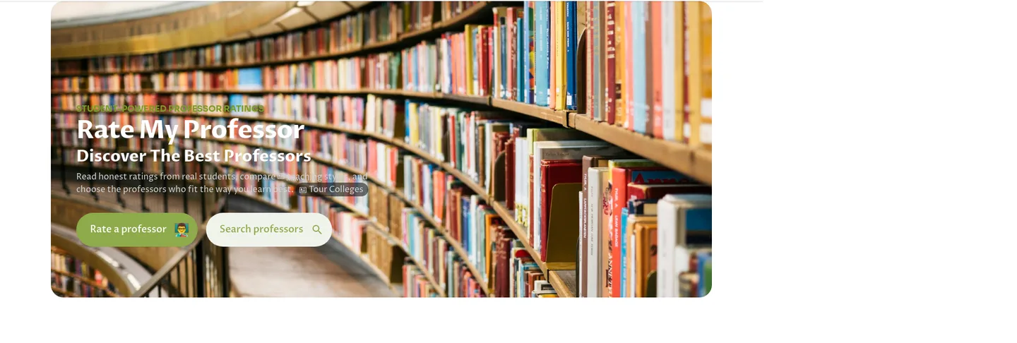 ratemyprofessors.org — a real Hero section