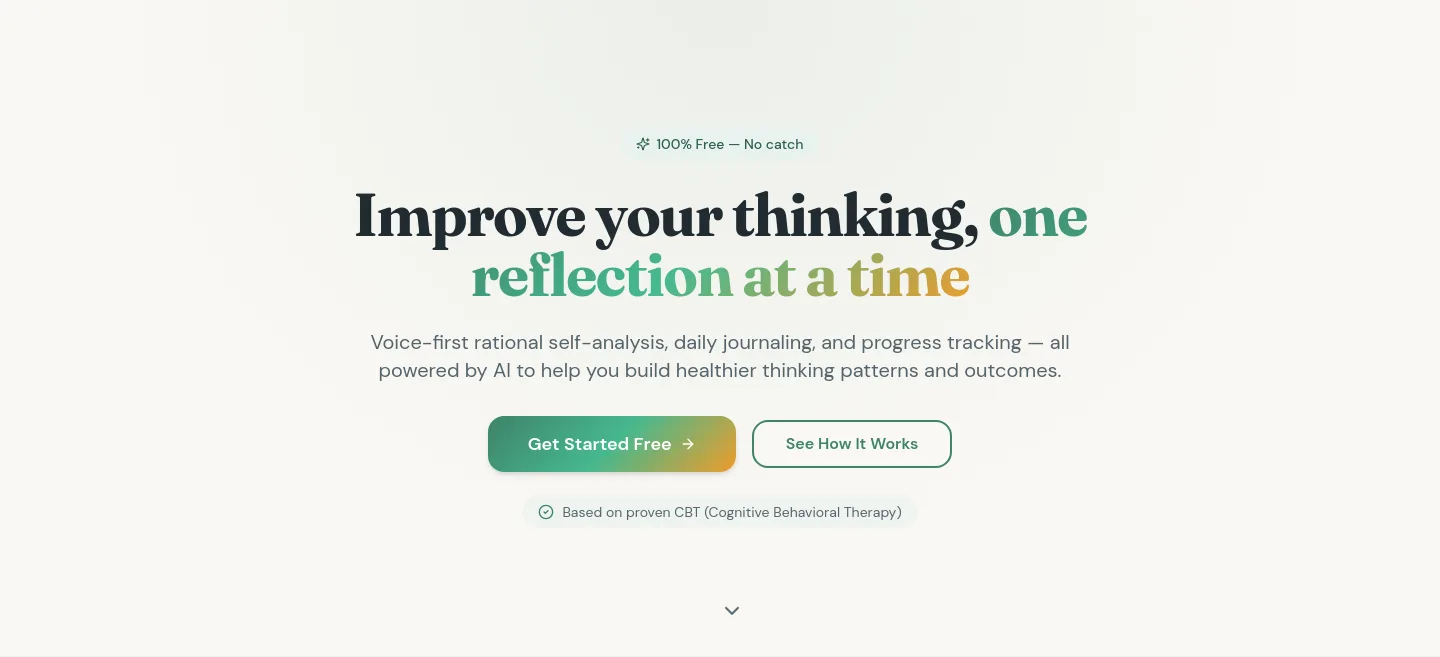 rationalselfanalysis.com — a real Hero section
