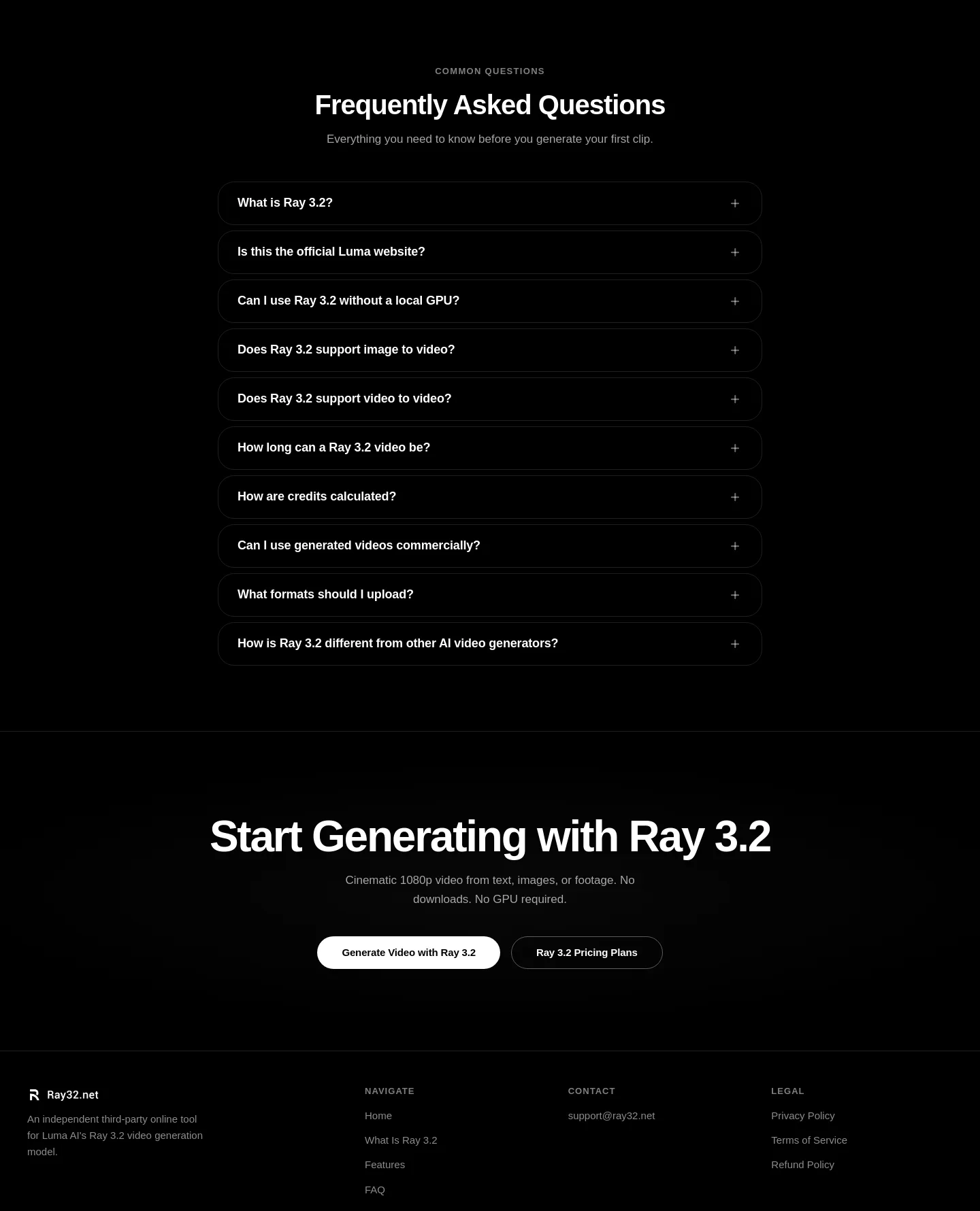 ray32.net FAQ section