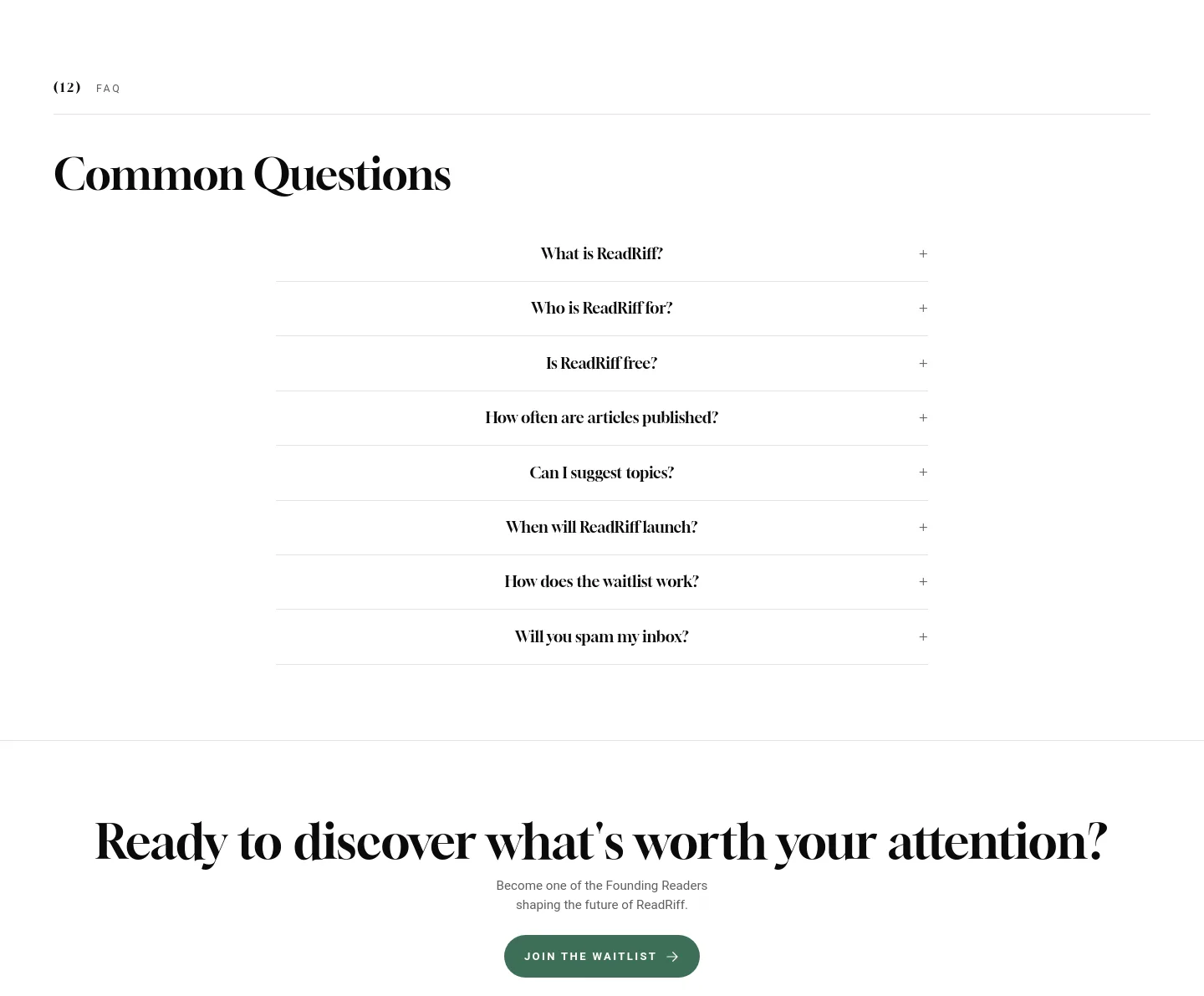 readriff.com FAQ section