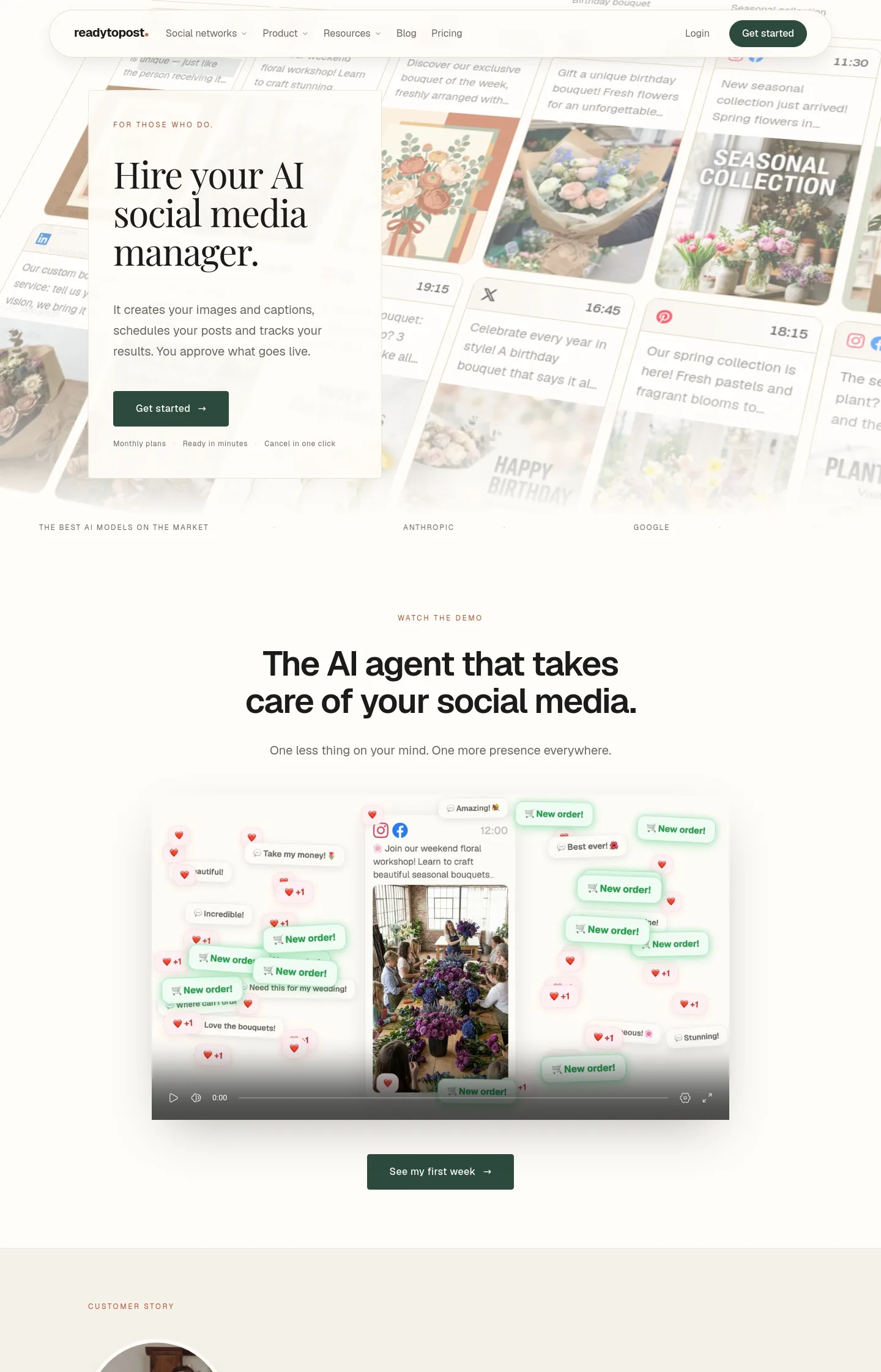 readytopost.ai — a measured funnel