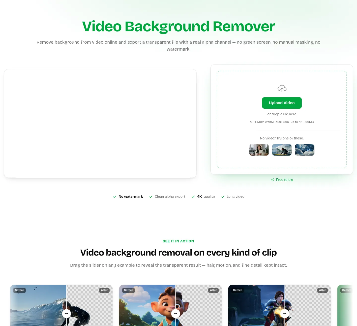 removevideobg.com — a real Hero section