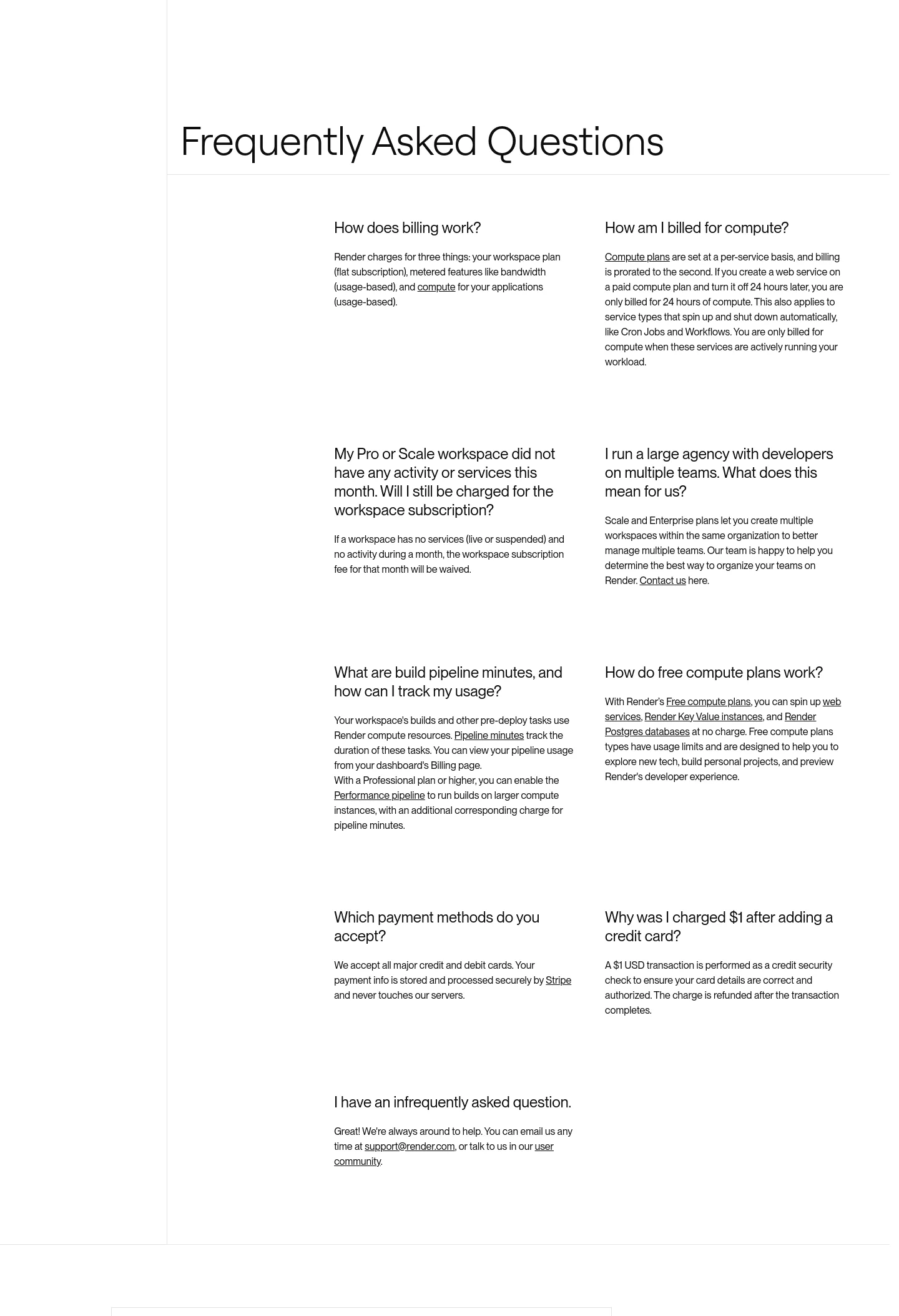render.com FAQ section