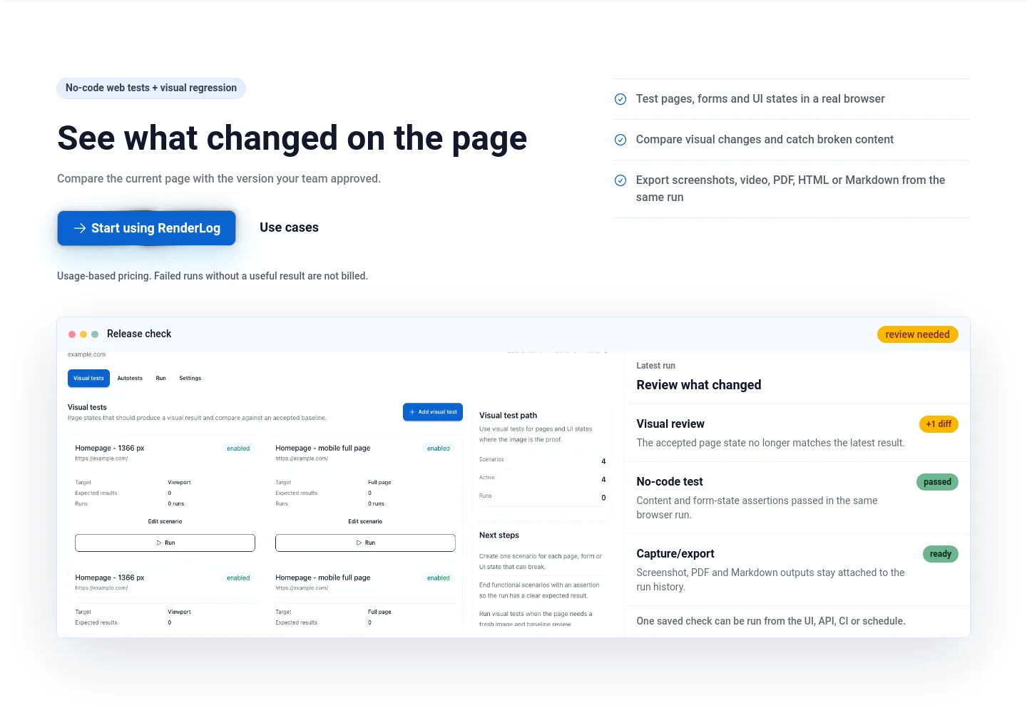 renderlog.com — a real Hero section