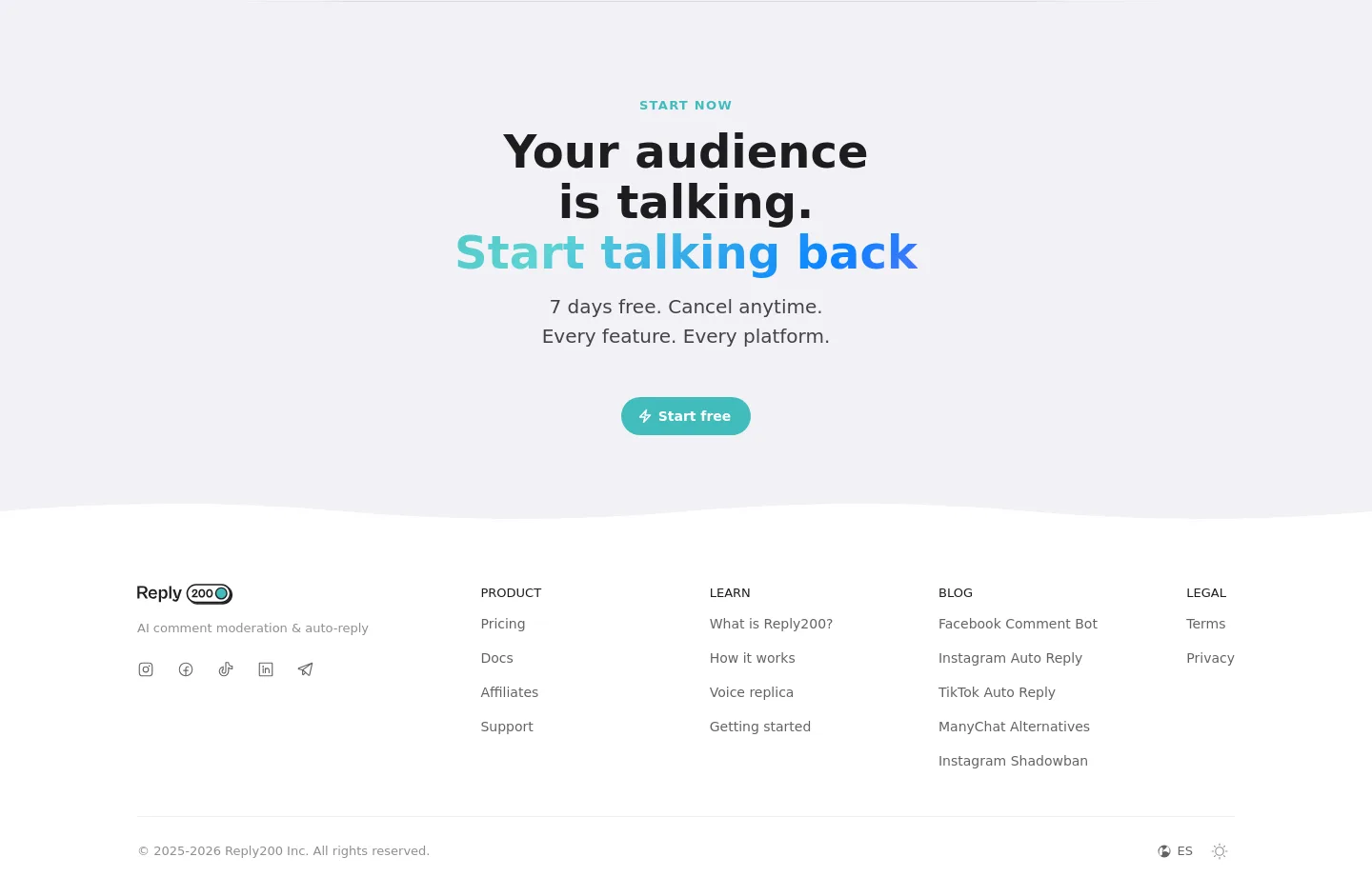 reply200.com CTA section