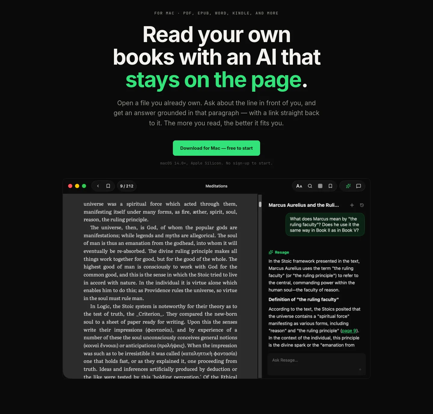 resage.app — a real Hero section