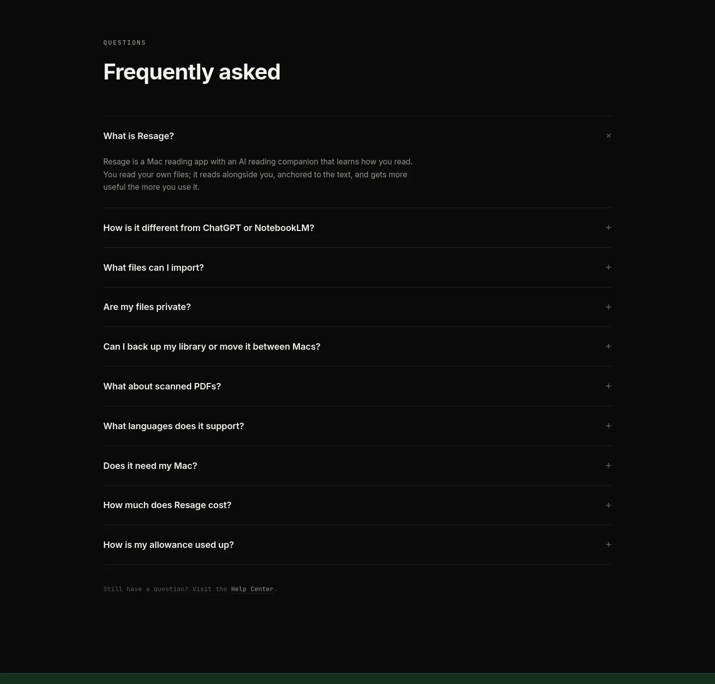 resage.app FAQ section