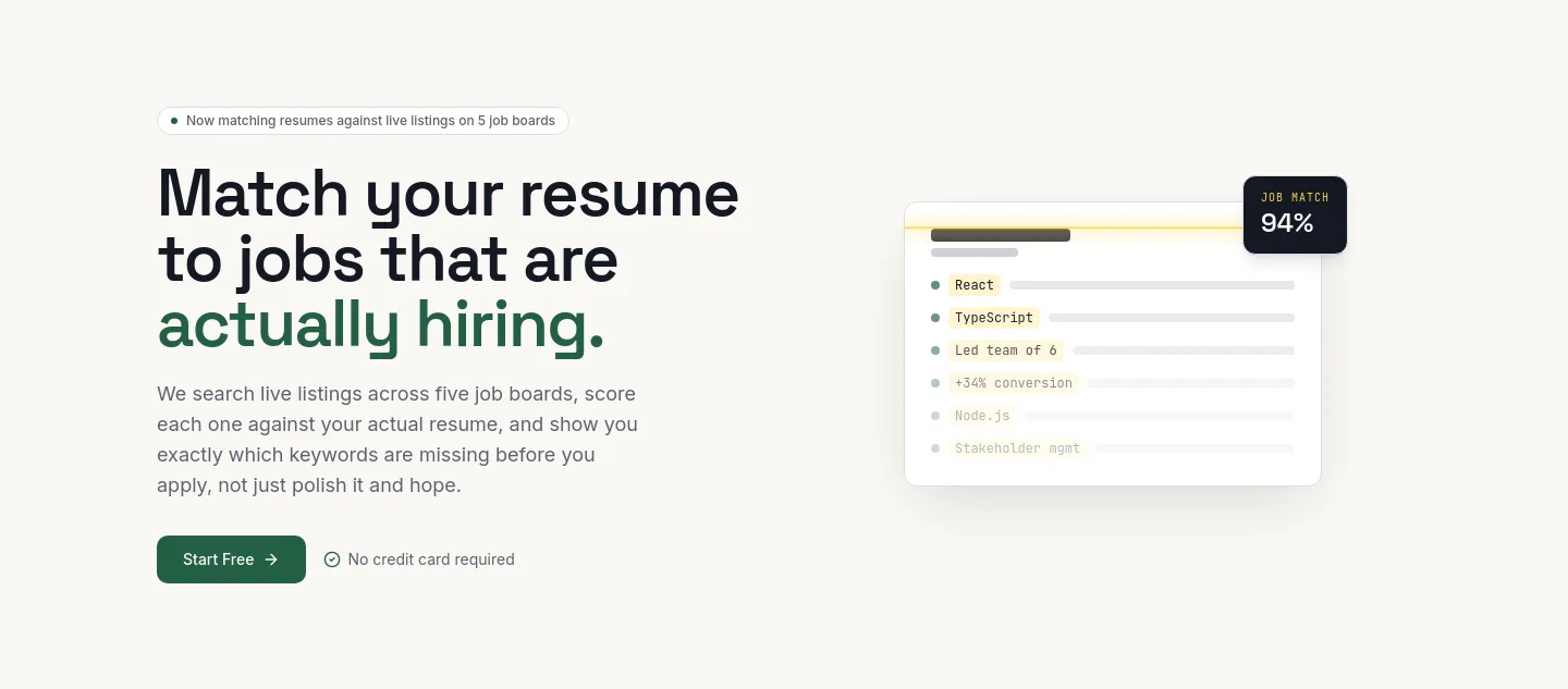 resumakeai.com — a real Hero section