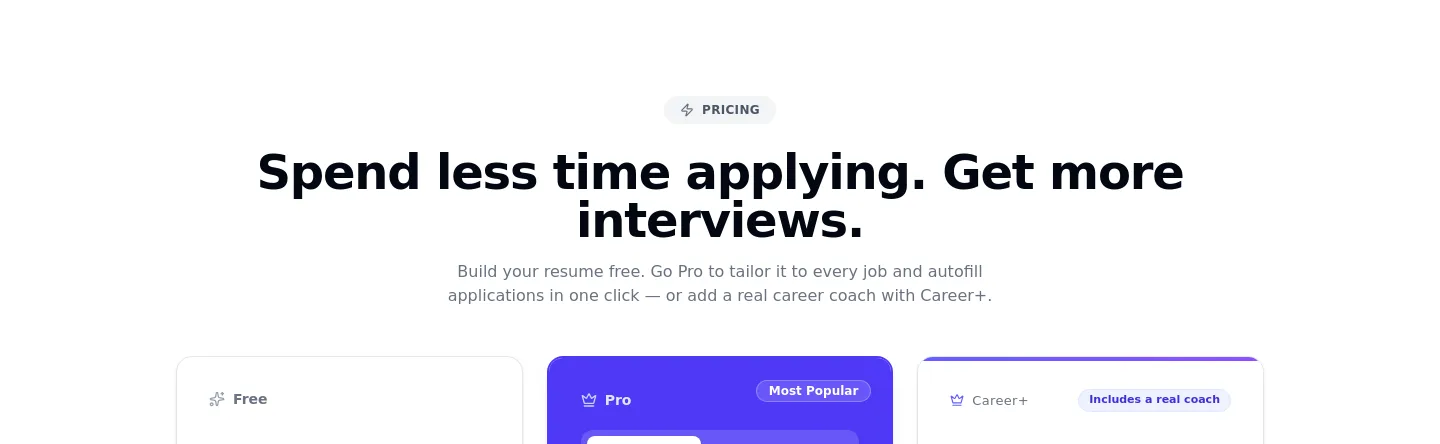 resumestart.ai Hero section