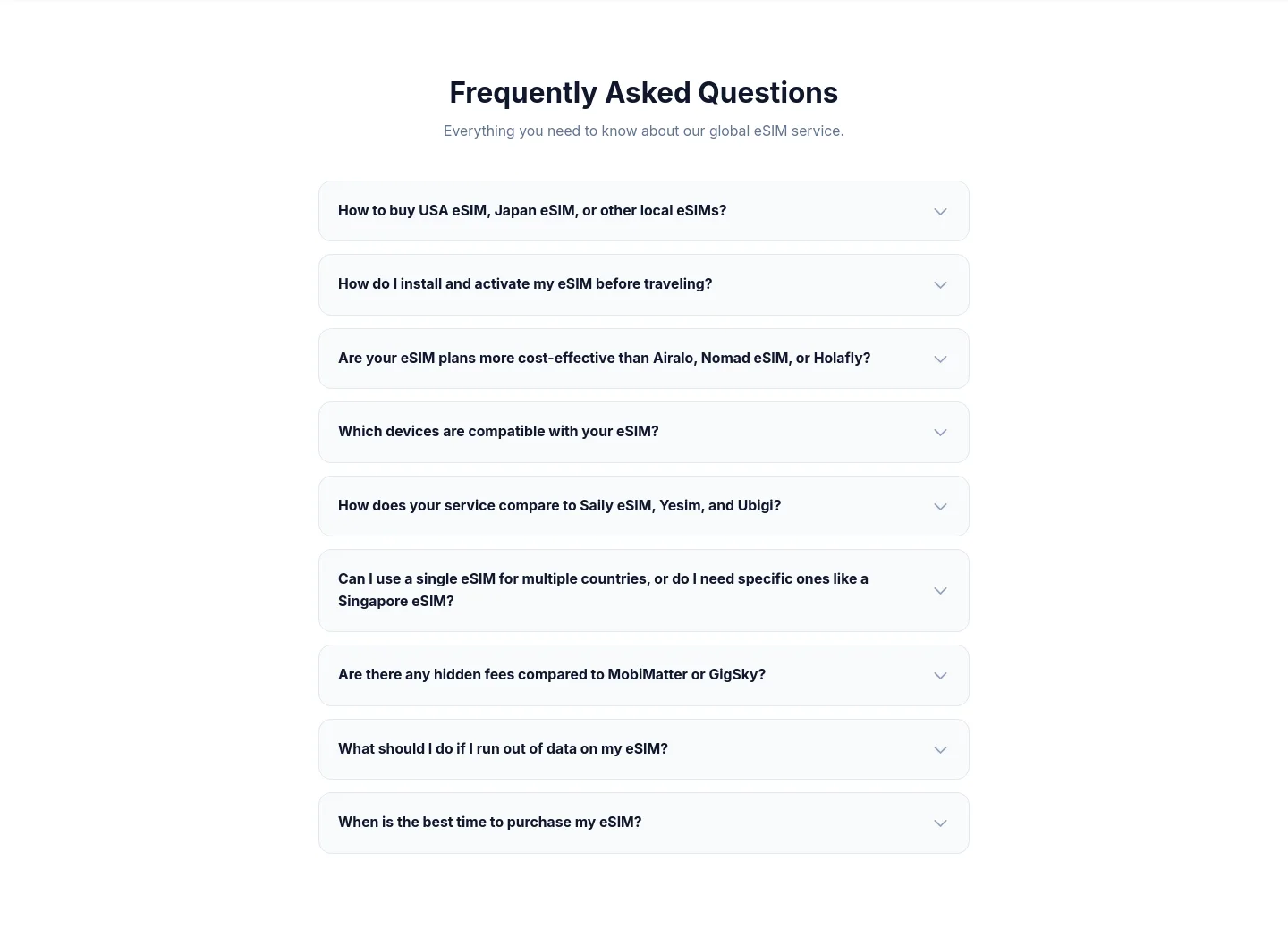 roamiapp.com FAQ section