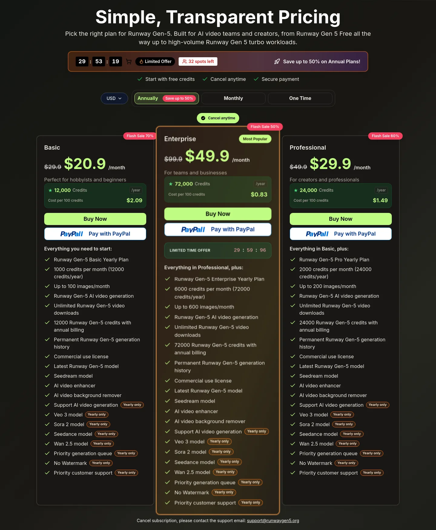 runwaygen5.org Hero section
