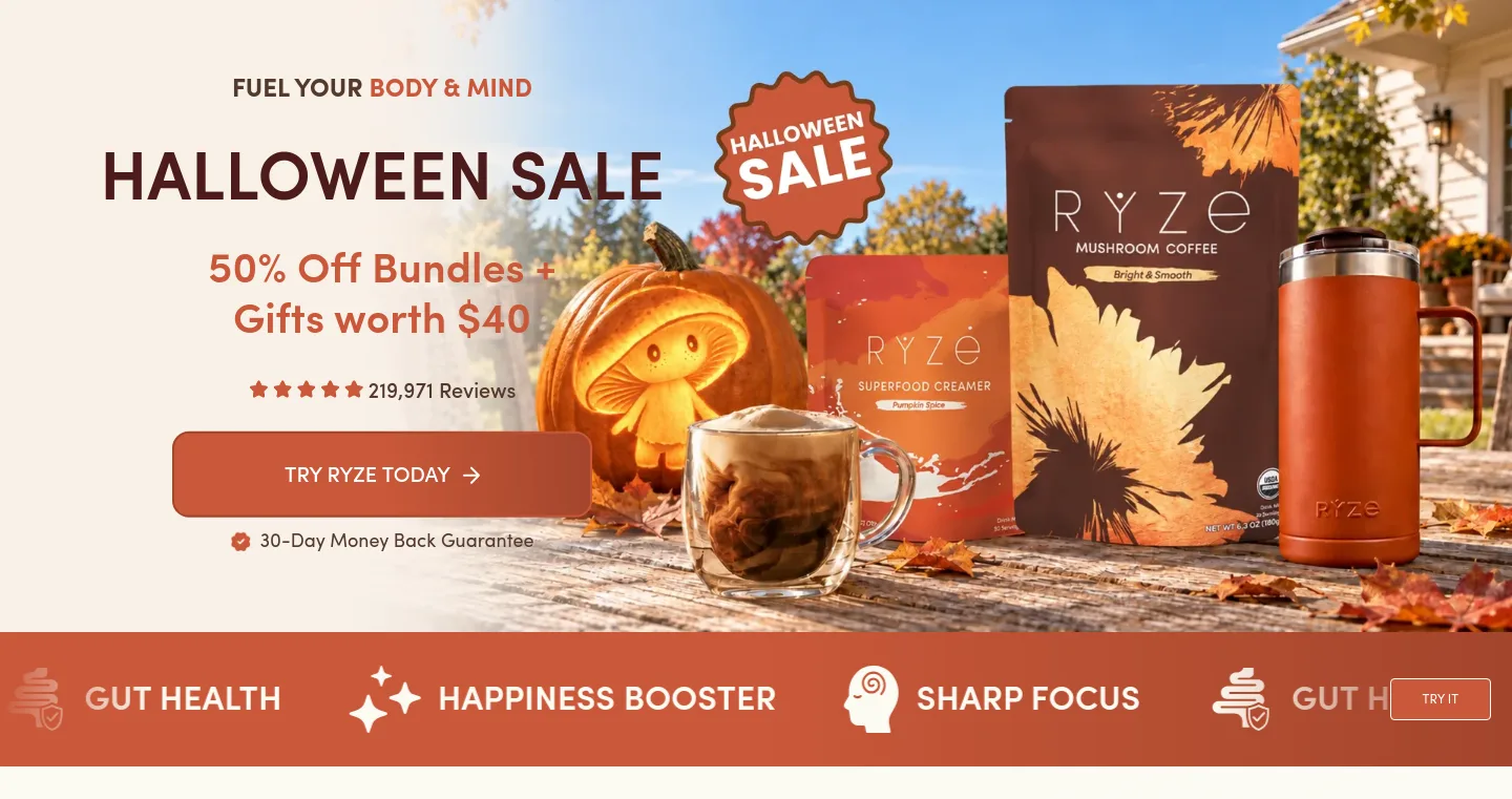ryzesuperfoods.com Hero section