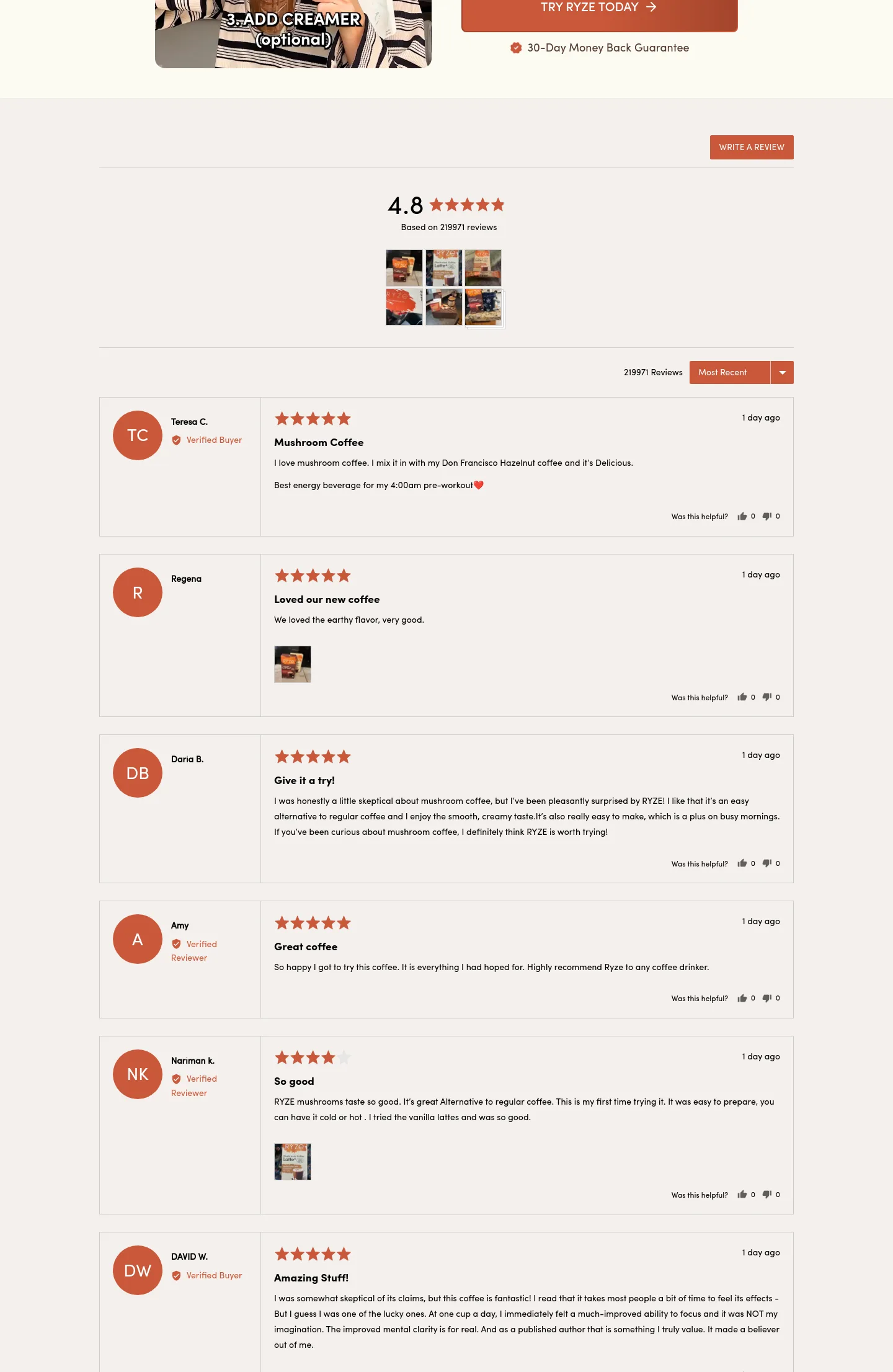 ryzesuperfoods.com Reviews section