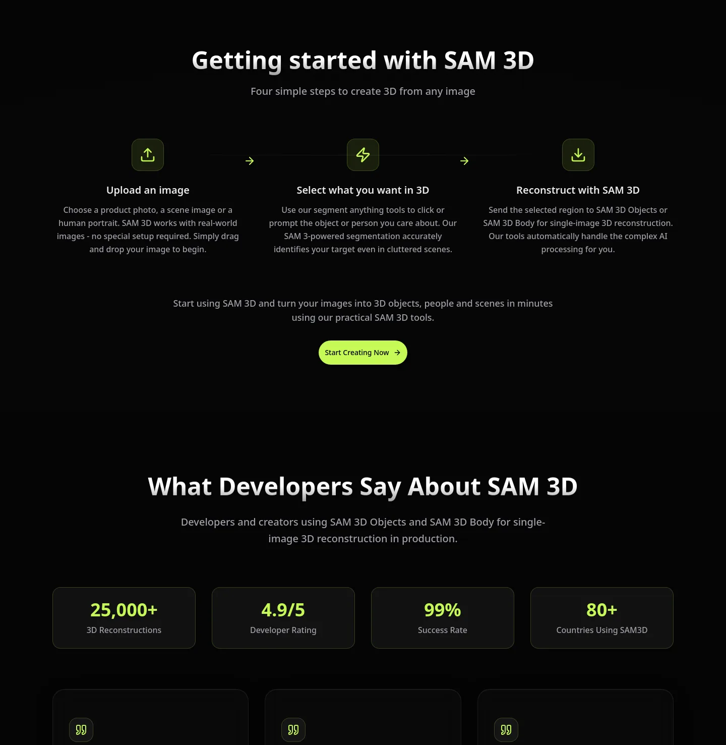 sam-3d.com — a real Logo Wall section