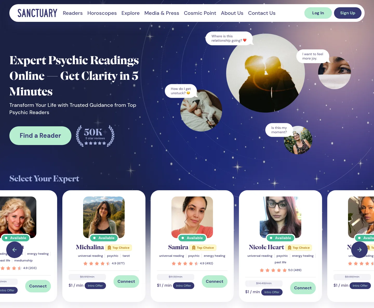 sanctuaryworld.co — a real Hero section