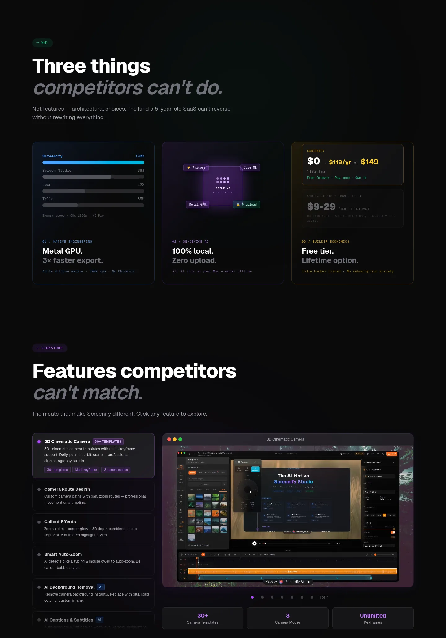 screenify.studio Pricing section