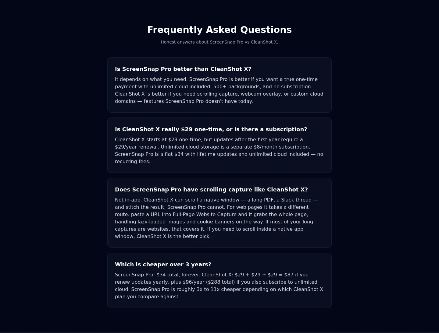screensnap.pro FAQ section