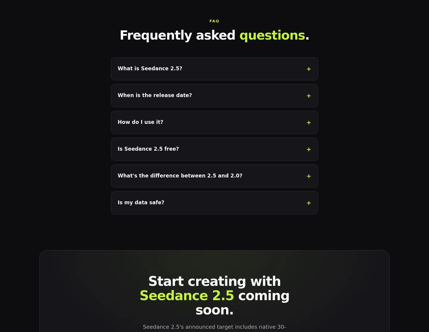 seedance2-5ai.net FAQ section