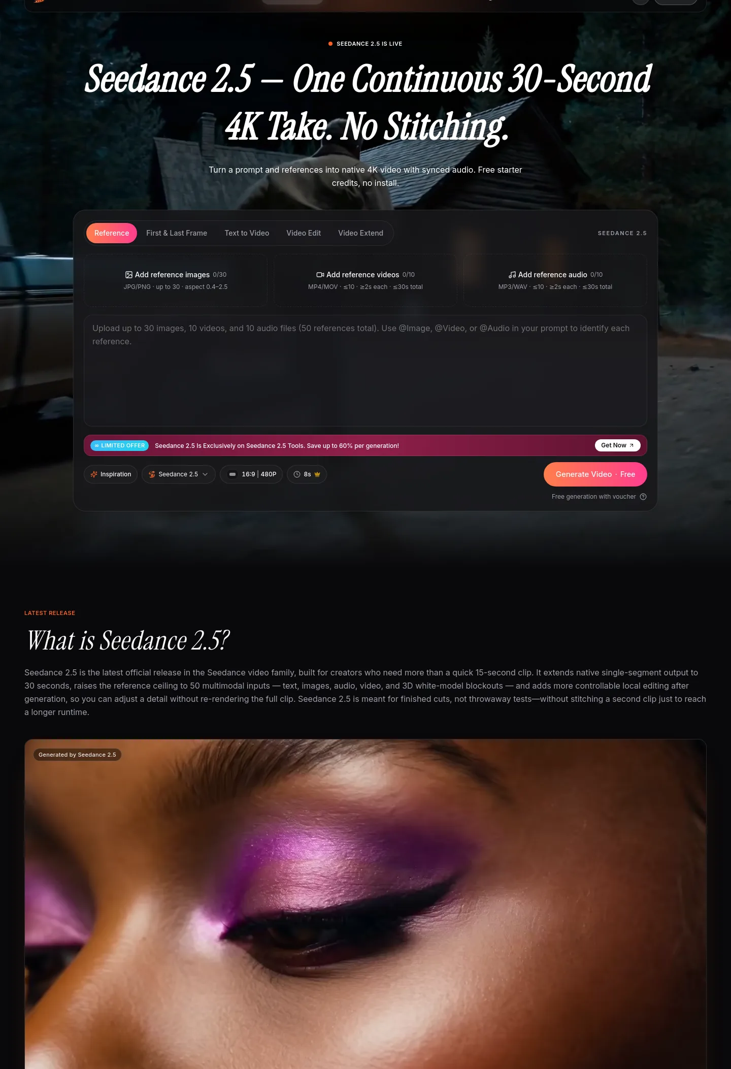 seedance25.tools Hero section