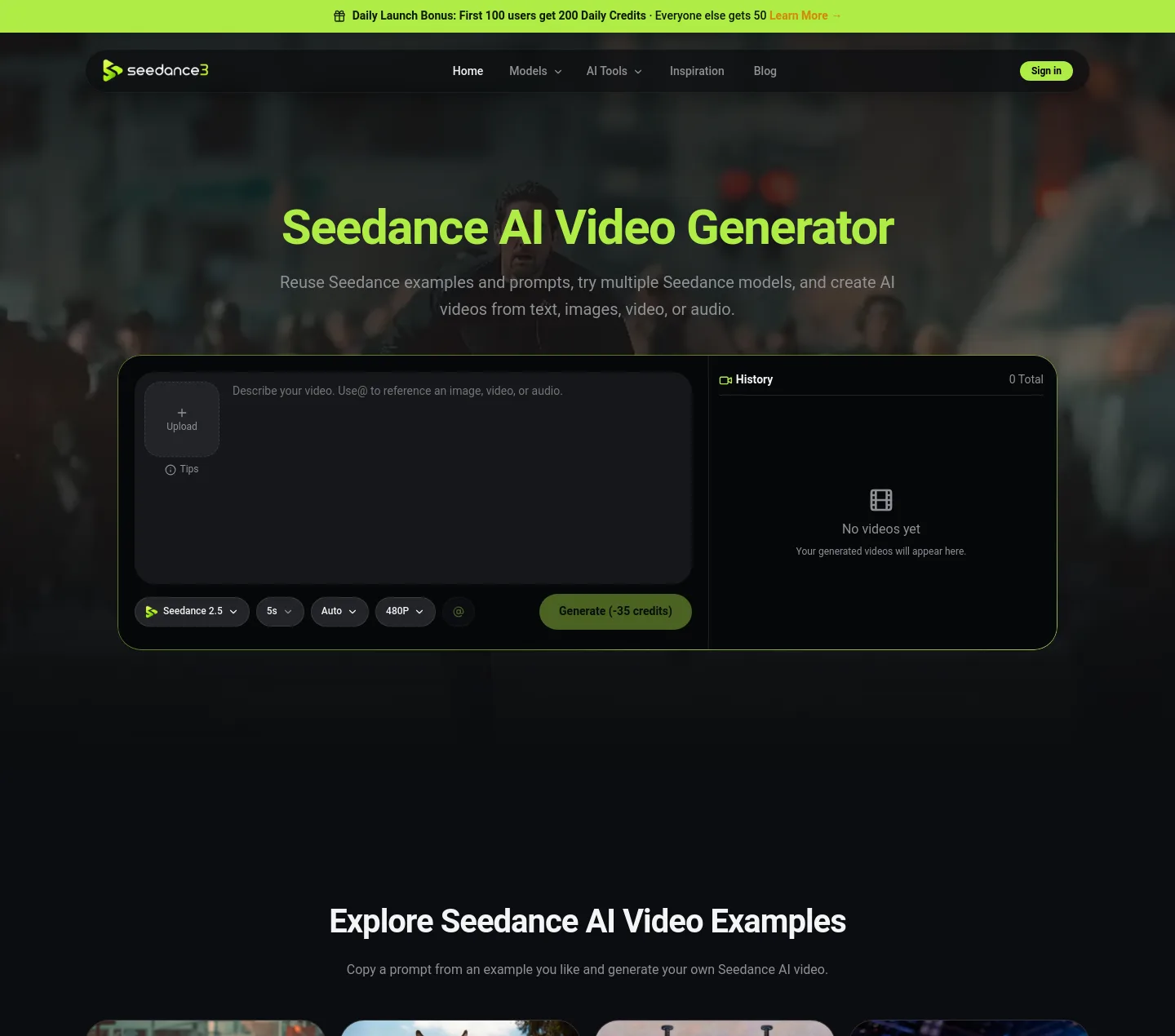 seedance3.tools — a measured funnel
