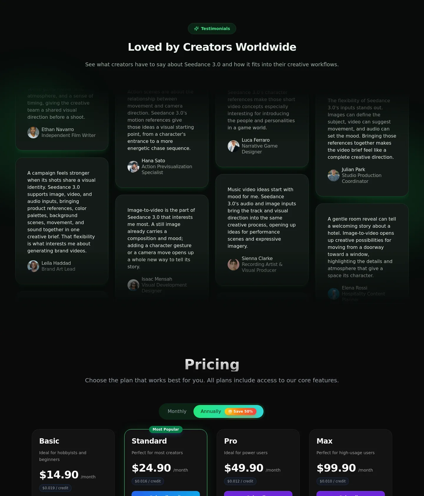 seedance3ai.ai — a real Logo Wall section