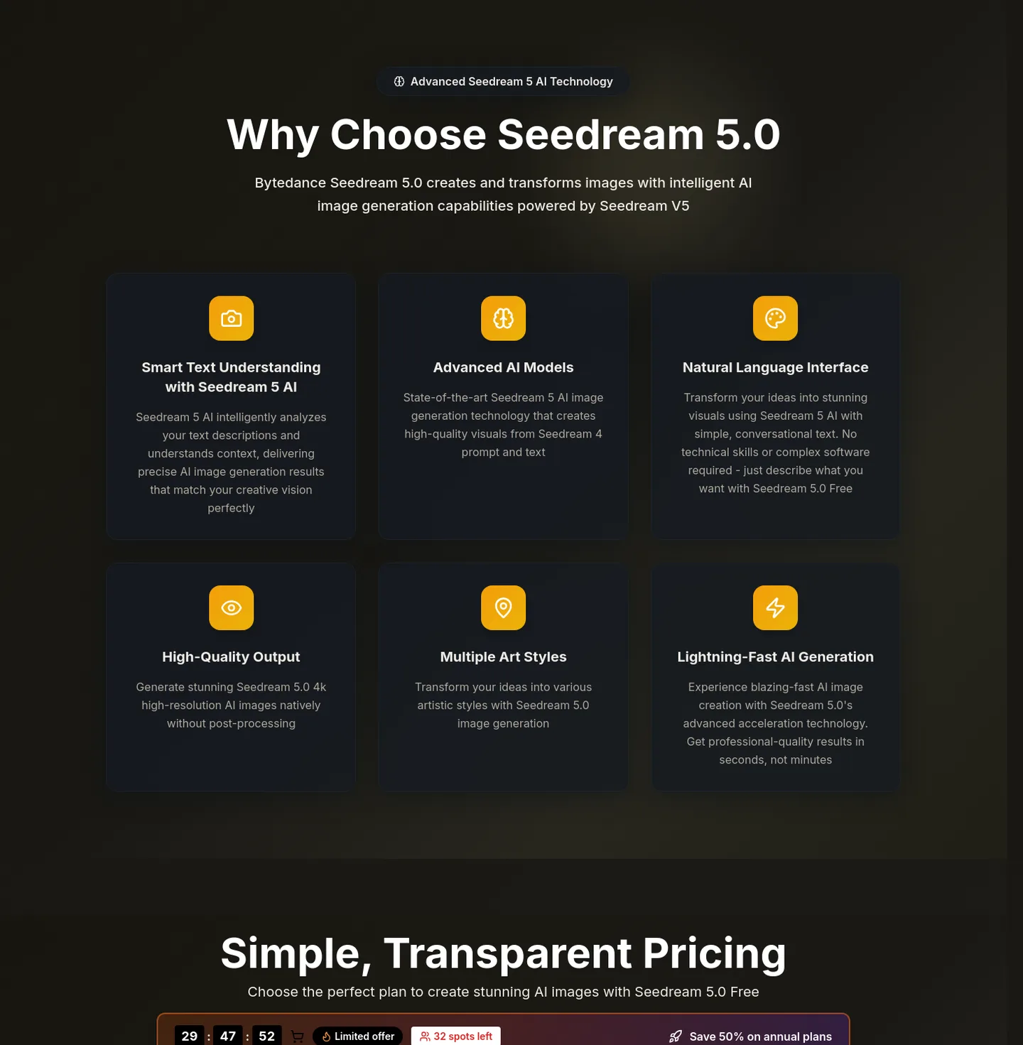 seedream-5.app Features section