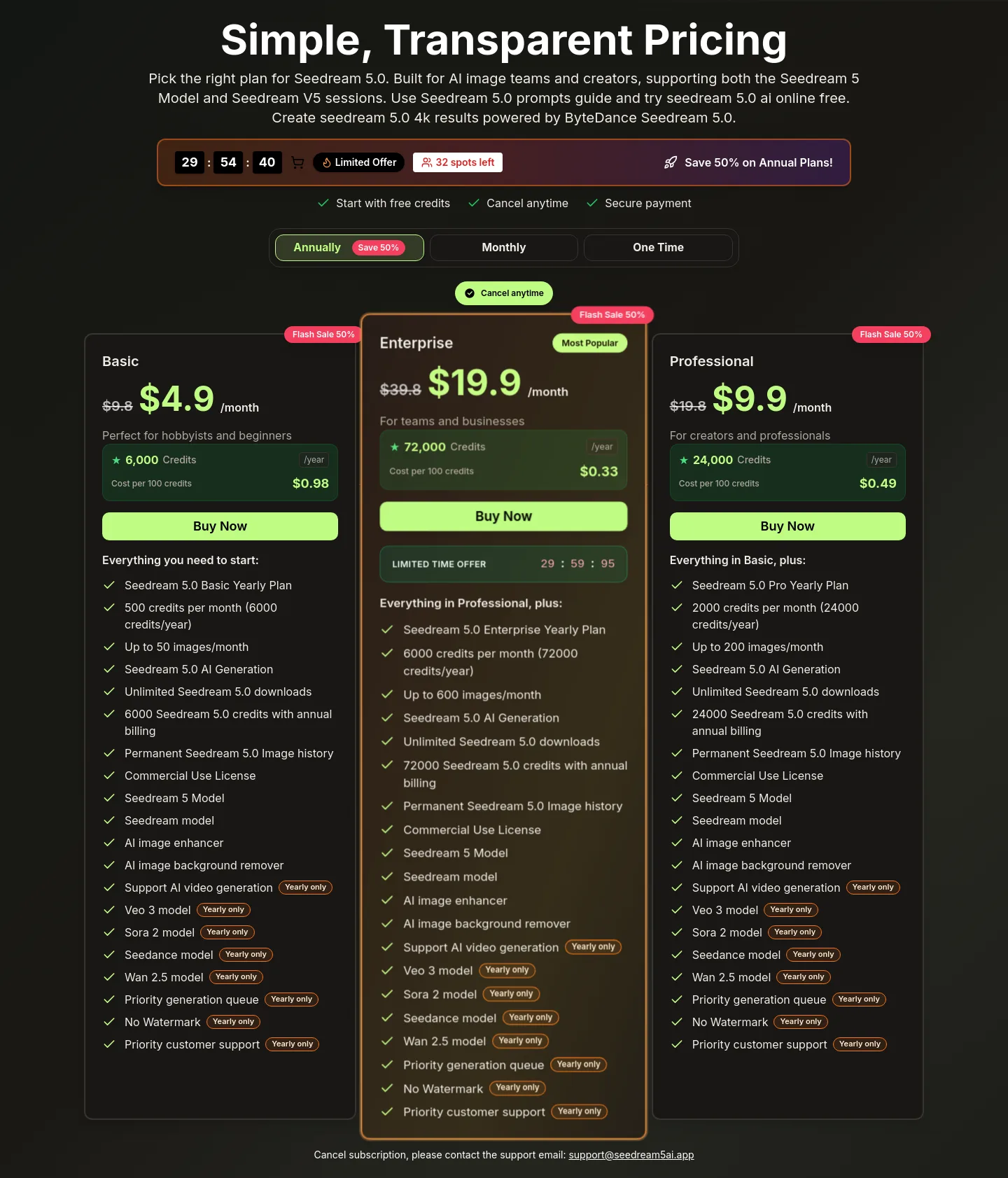 seedream5ai.app Hero section