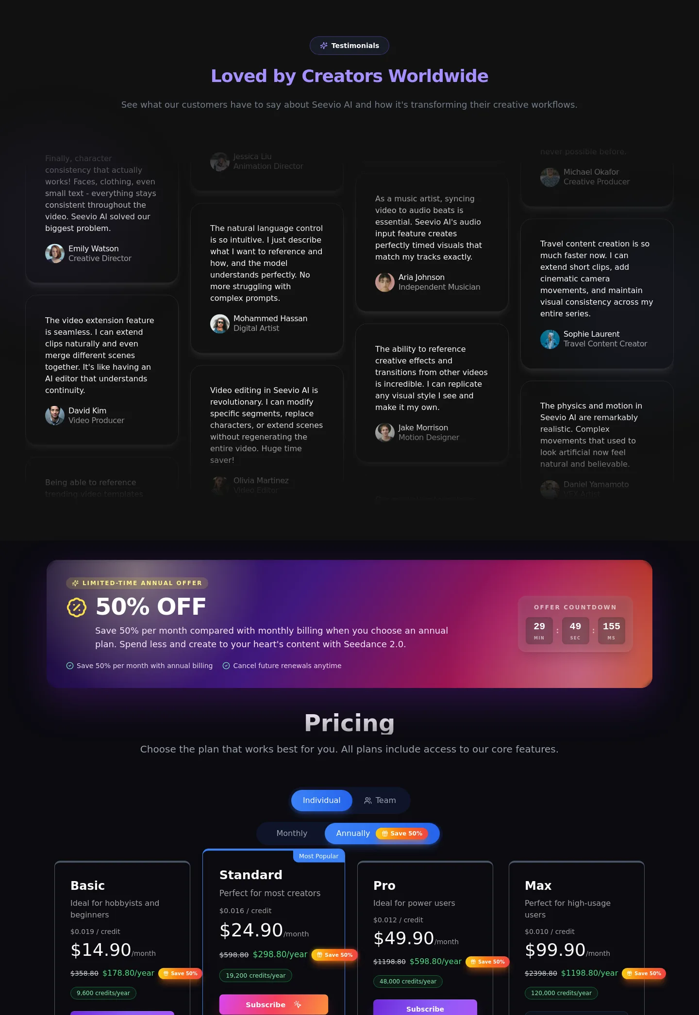 seevio.ai — a real Logo Wall section
