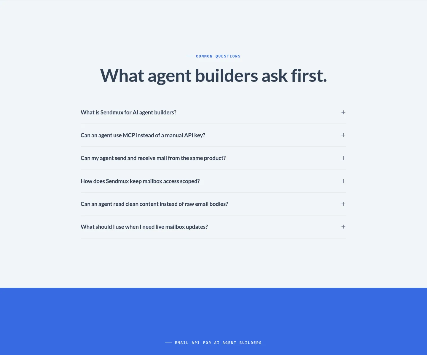 sendmux.ai FAQ section