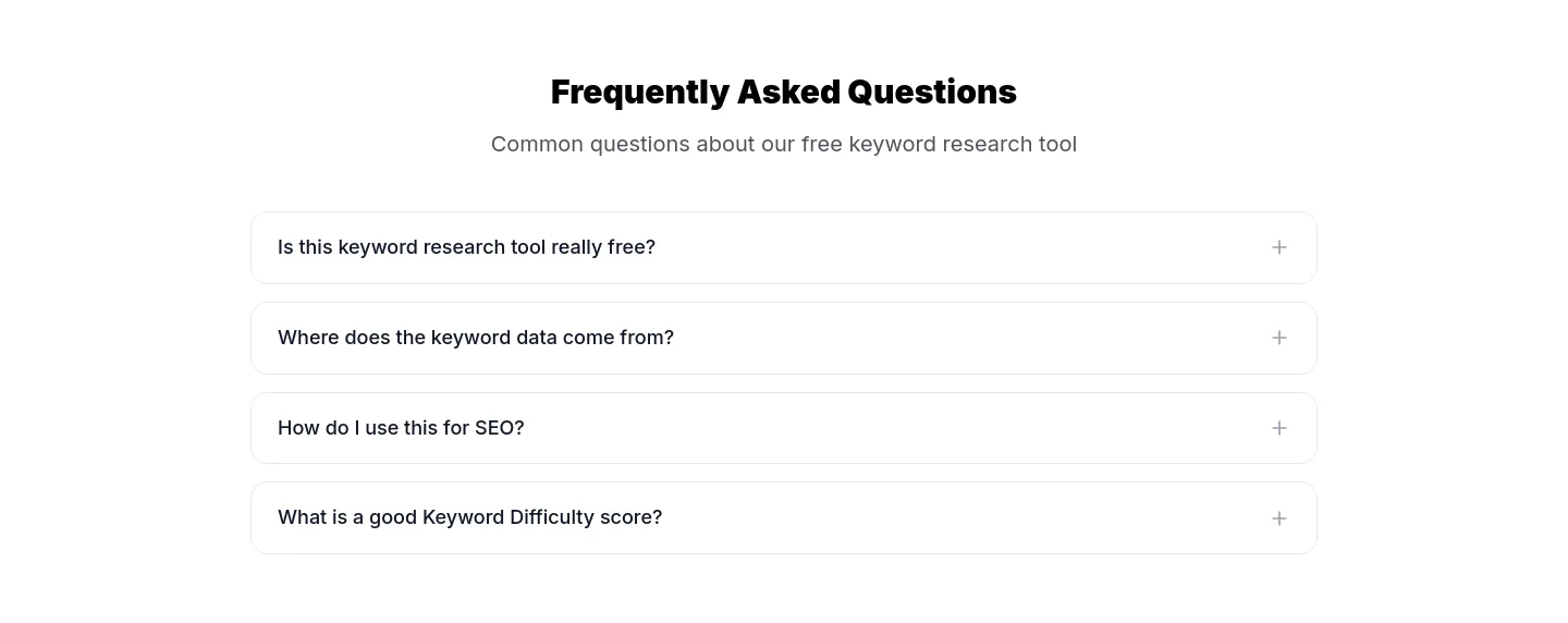 seomode.co — a real FAQ section