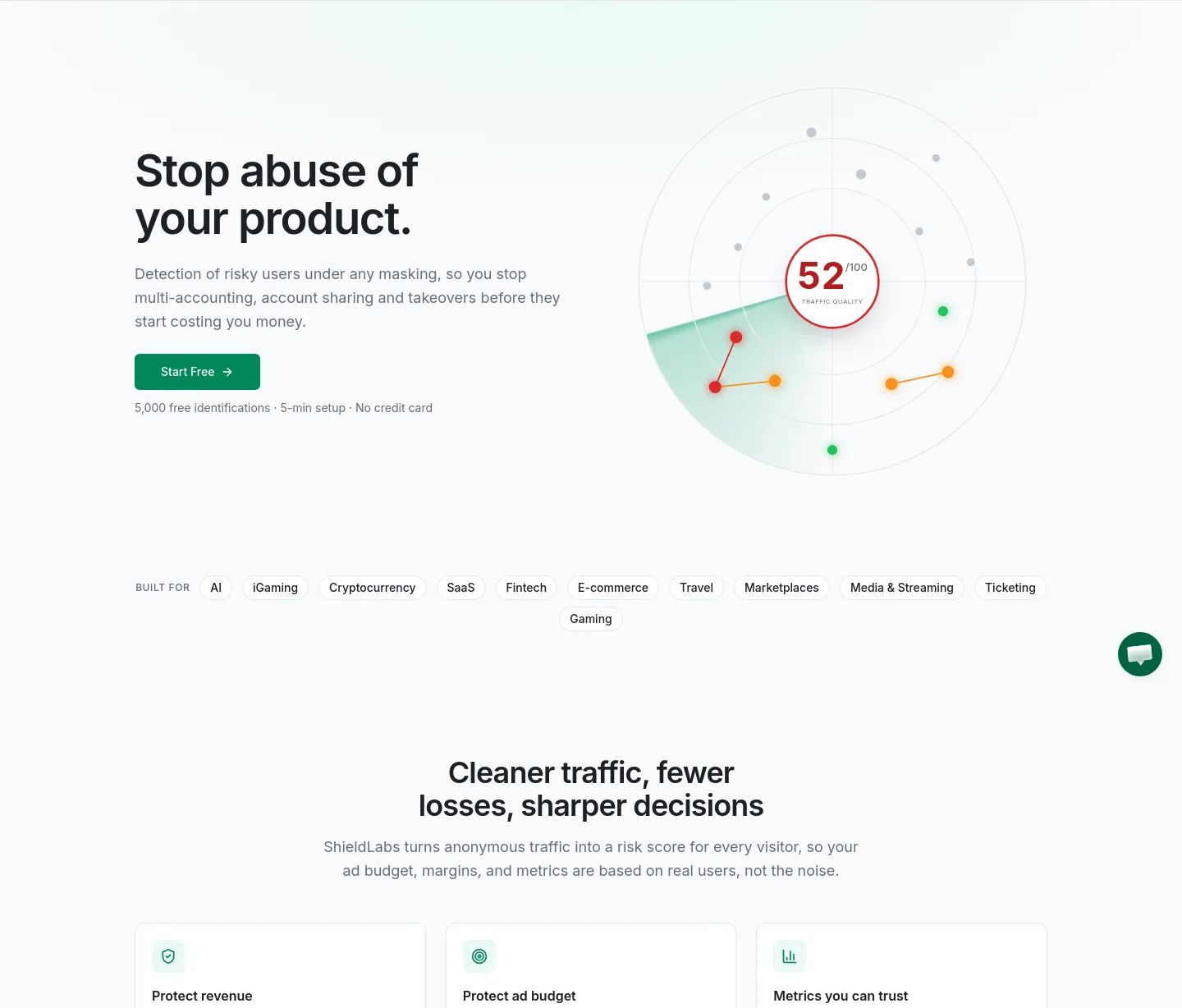 shieldlabs.ai — a real Hero section