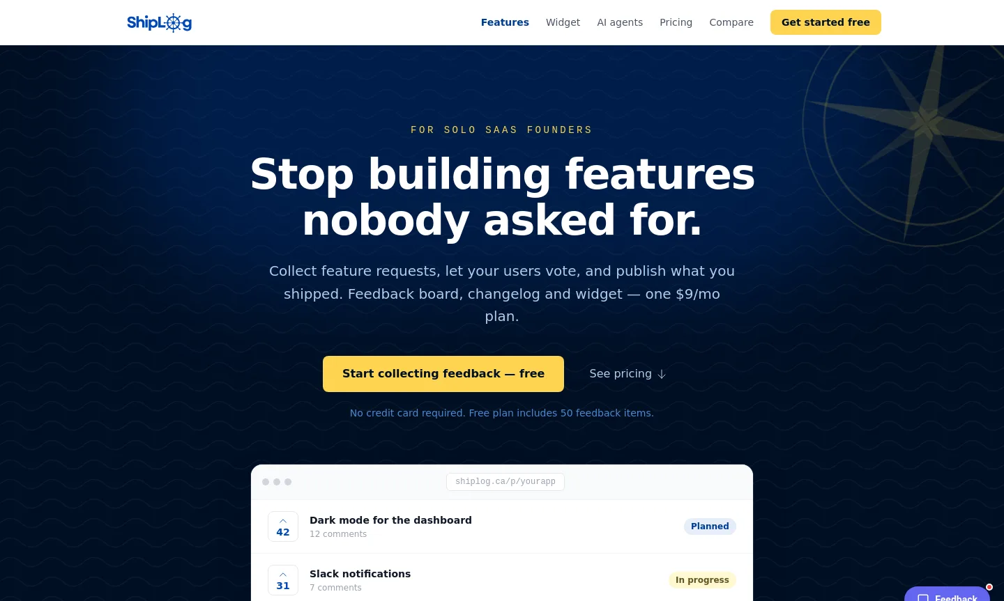 shiplog.ca — a measured funnel