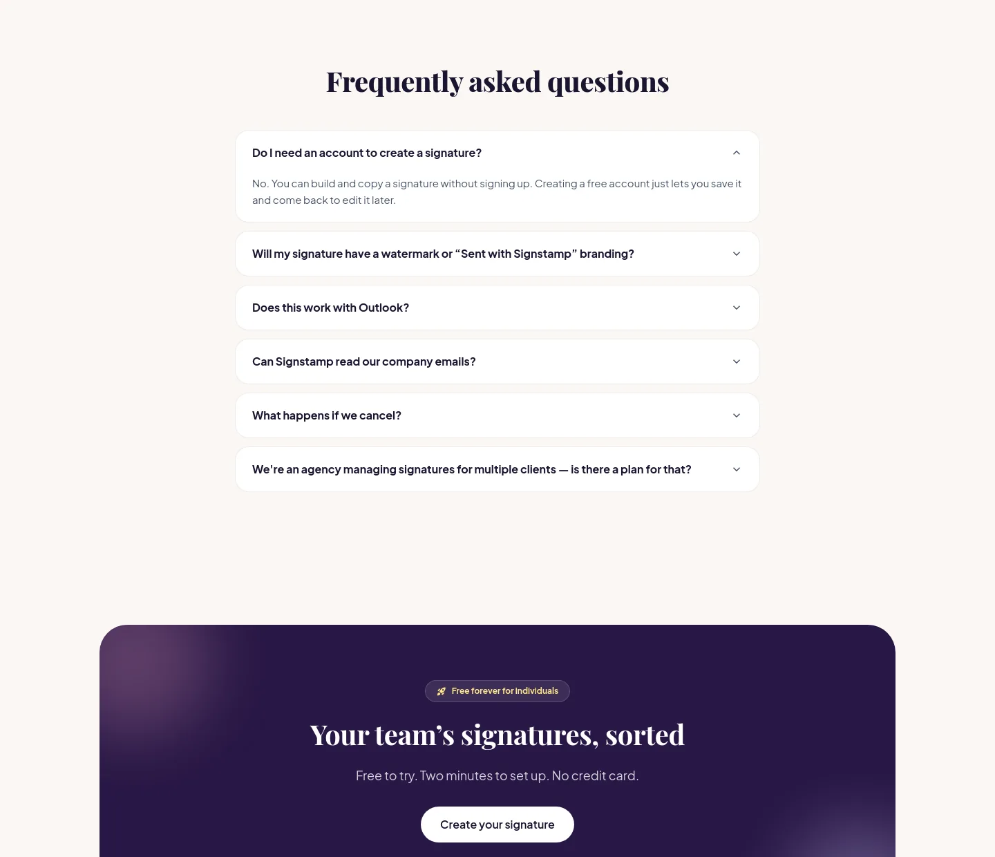 signstamp.co FAQ section