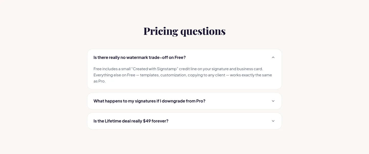 signstamp.co FAQ section