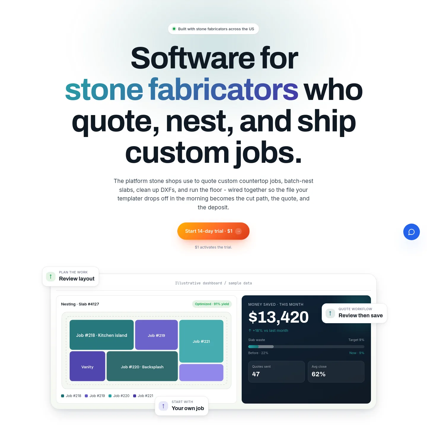 slabwise.com — a real Hero section
