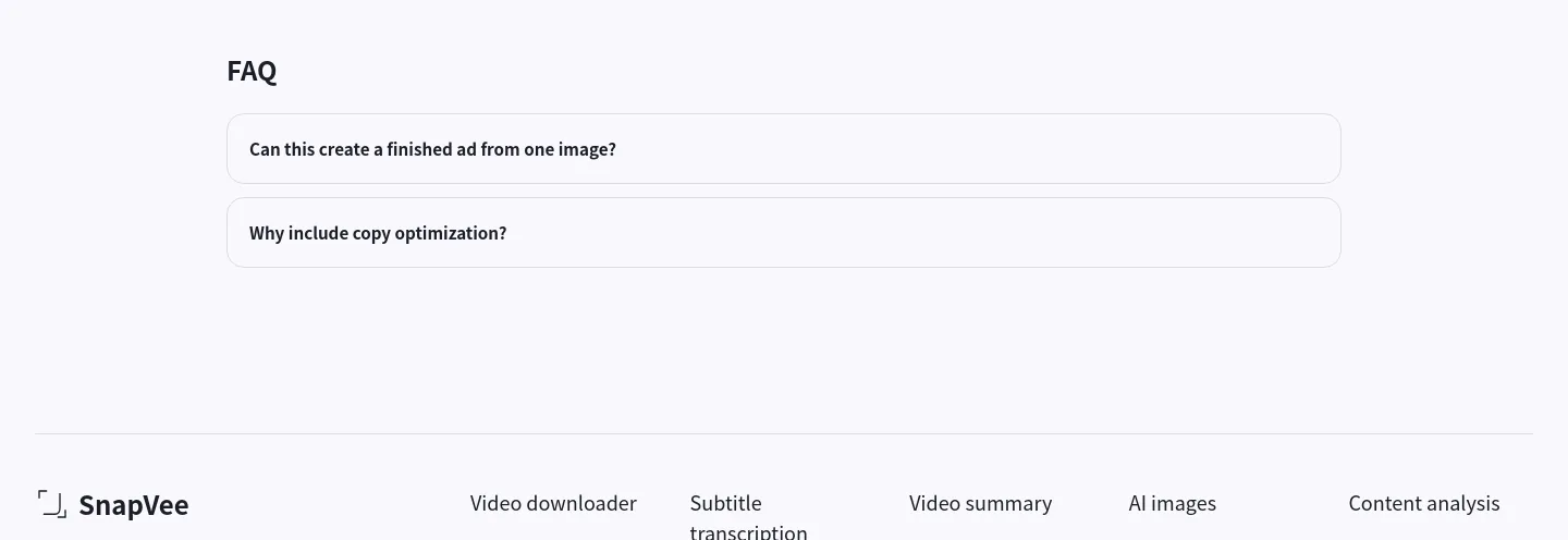 snapvee.com FAQ section