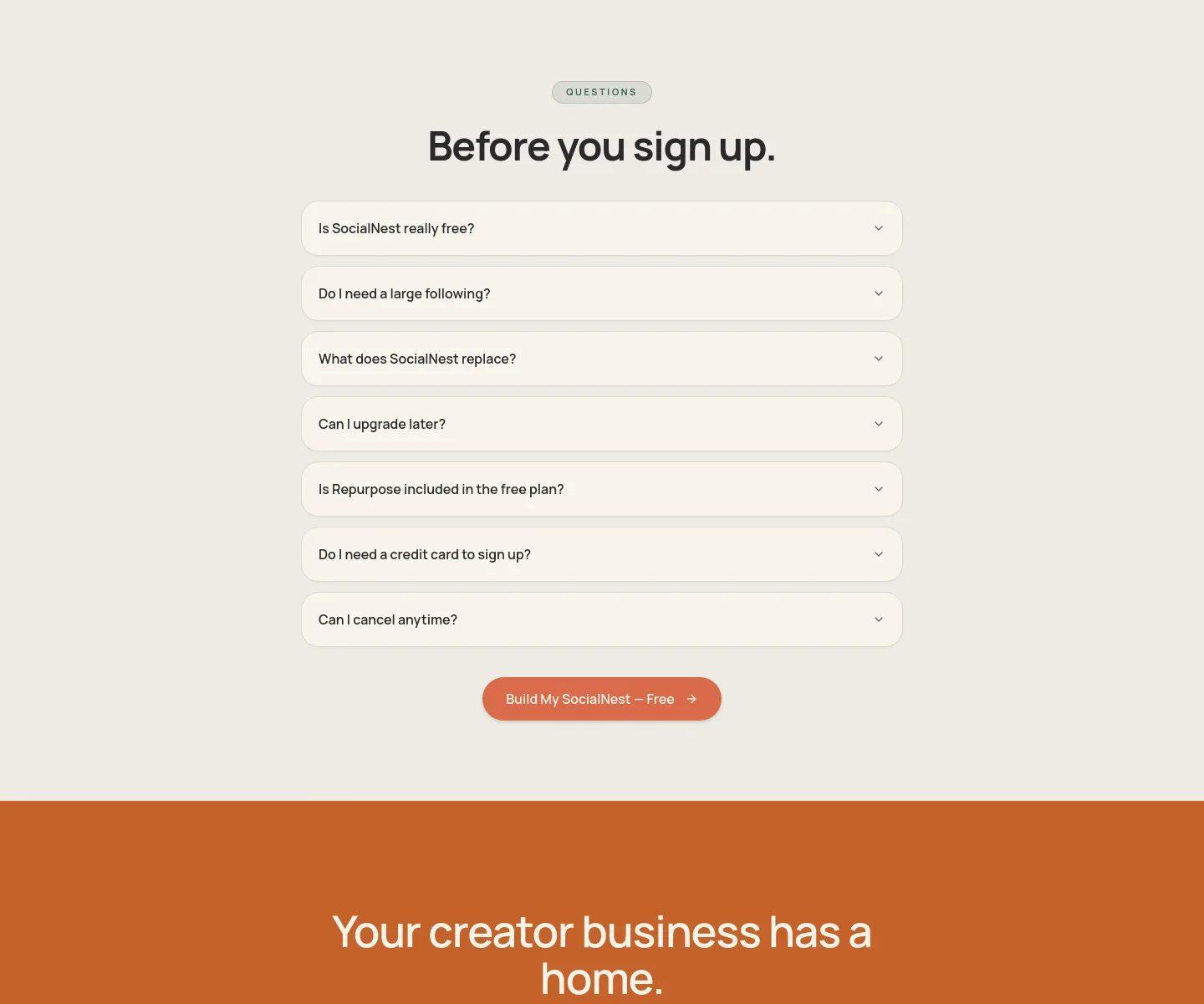 socialnest.app FAQ section