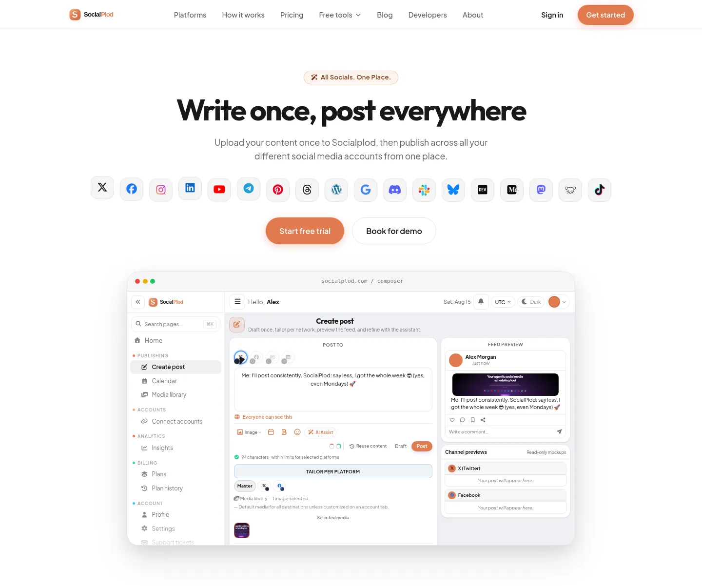 socialplod.com Hero section