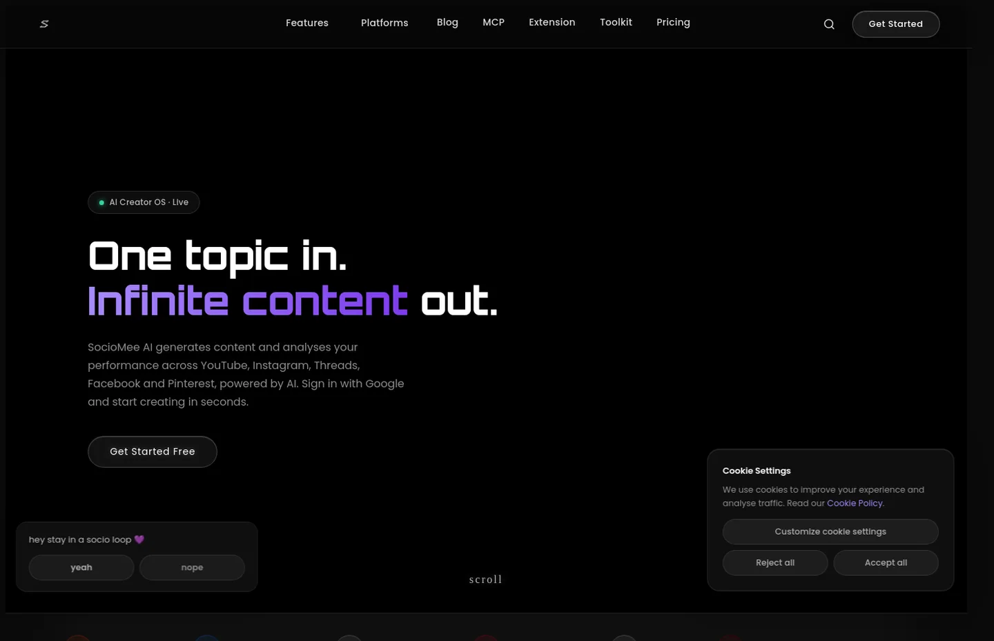 sociomeeai.com — Hero