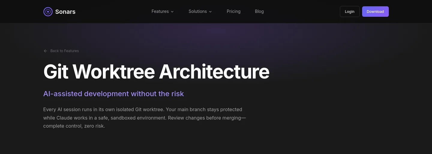 sonars.dev — a real Hero section