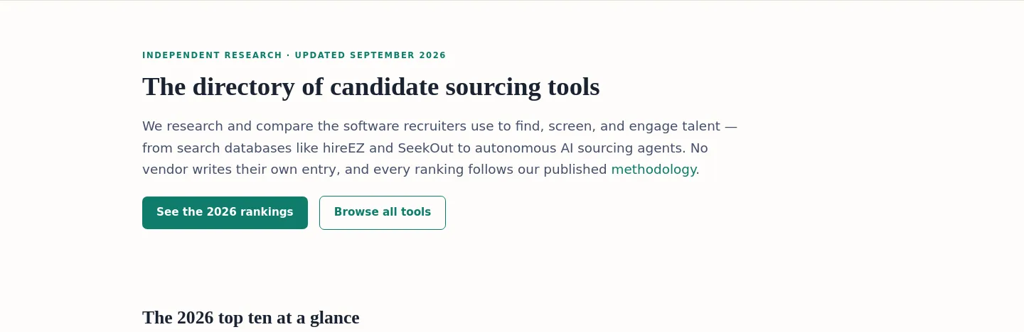 sourcingtools.org — a real Hero section
