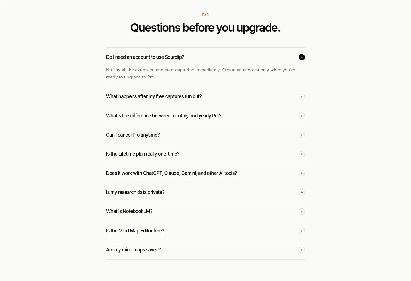 sourclip.com FAQ section